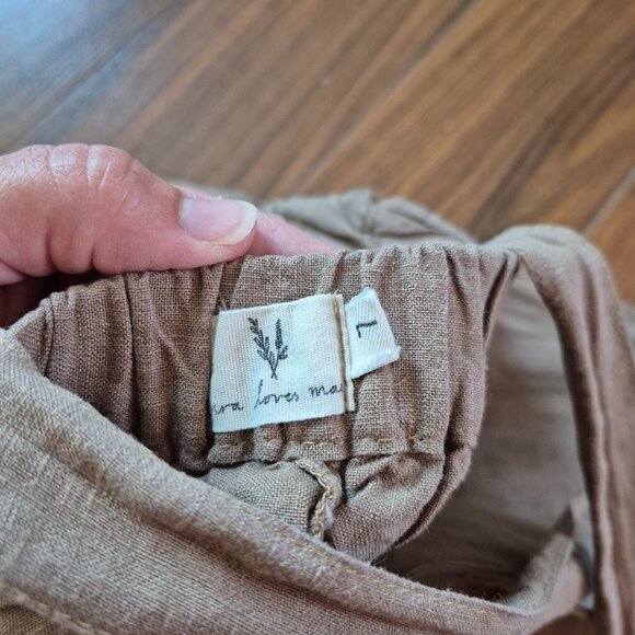Kids Size 7 Ira Loves Mae Linen Overall Trousers - Picture 3 of 3